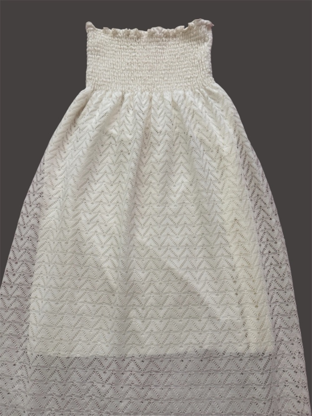 Women’s Ivory Lace Strapless Maxi Dress